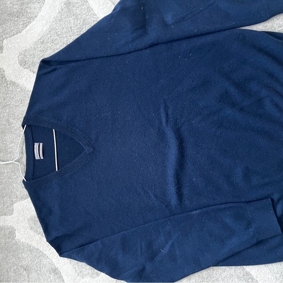 100% Cashmere Men's sweater Navy blue vintage Pure cashmere sweater Size XL - Picture 6 of 6